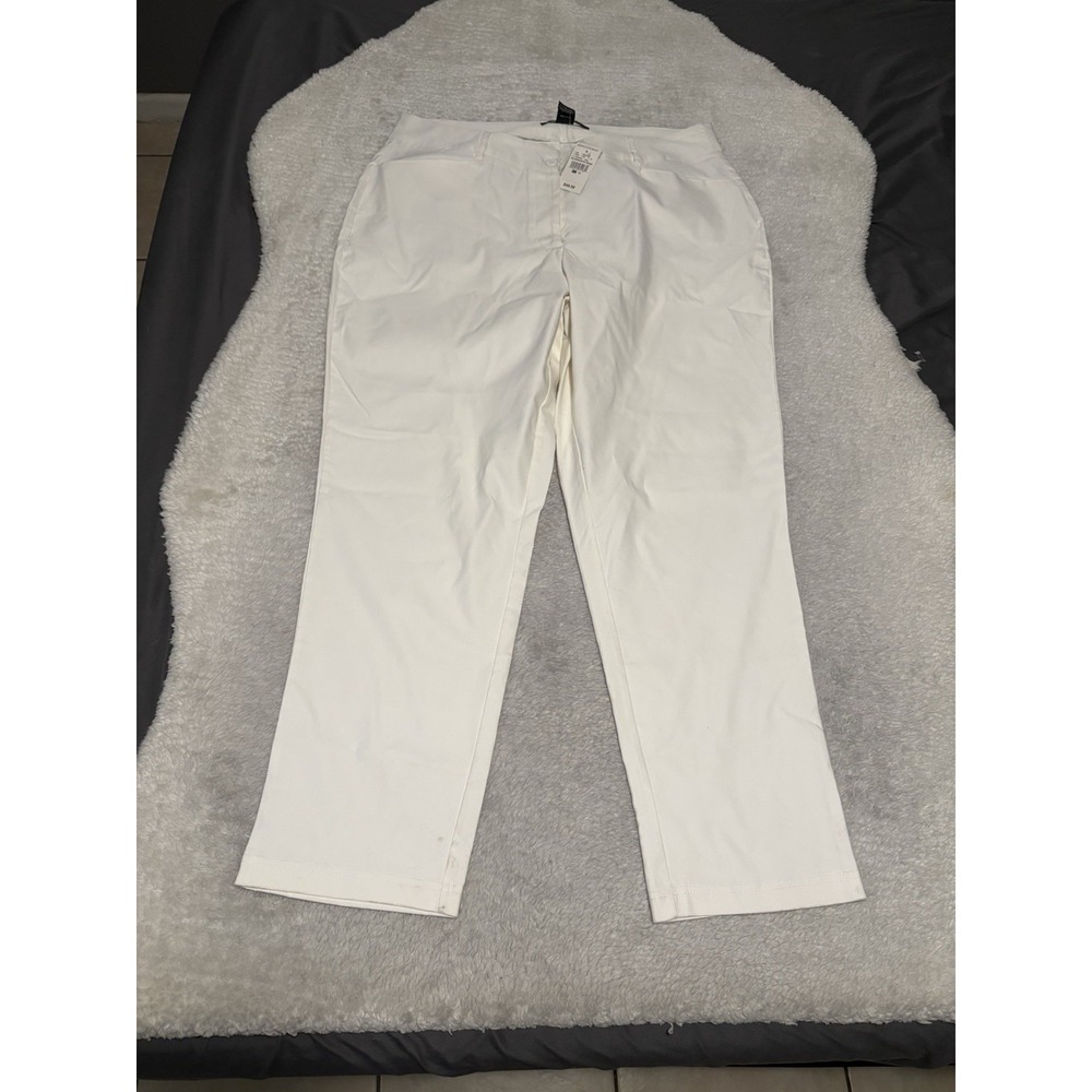 New Ashley Stewart Women's‎ High Waist White Dress Pants Size 16 Straight READ